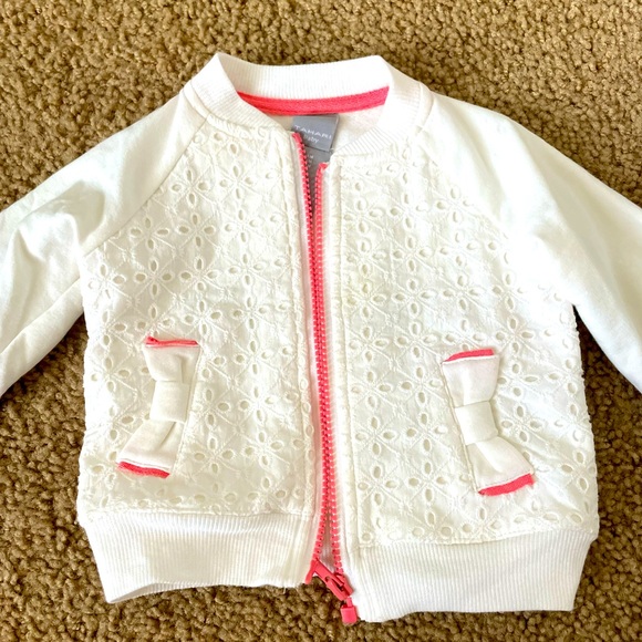 Tahari Jackets & Coats Tahari Baby White Pink Spring Baby Girl